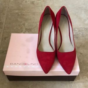 Bandolino Red Suede Pump, 3” heels, size 6.5